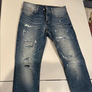 Levi's Blue Skinny Distressed Jeans
